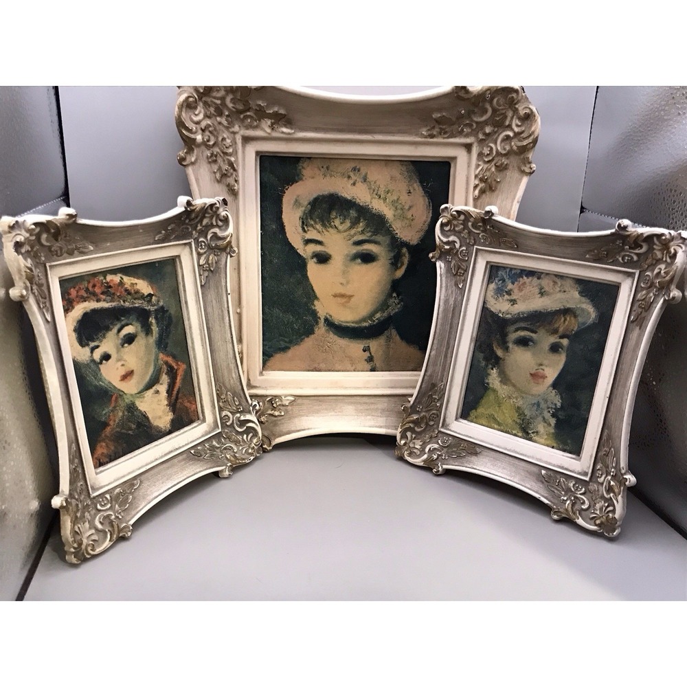 Three‎ VTG 1950's Jeffe Huldah Framed Prints Annette Marianne Suzanne 10x11 7X7